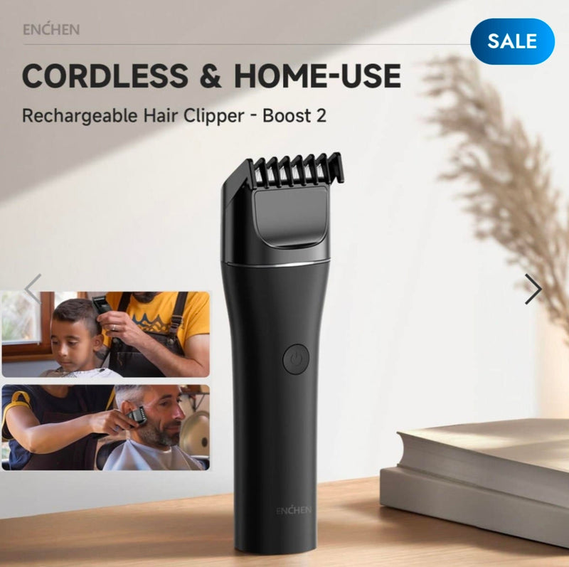 ENCHEN BOOST 2 Hair Clipper Very Low Noise ( Black) Intact Sealed Pack Update Model